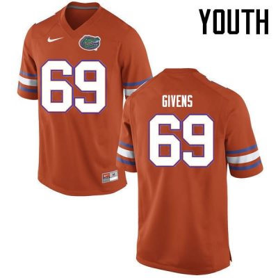 Youth Florida Gators #69 Marcus Givens NCAA Nike Orange Authentic Stitched College Football Jersey DFI6562TL